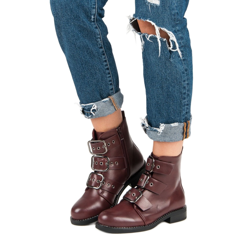 Small Swan Stylowe Workery wielokolorowe czerwone 2