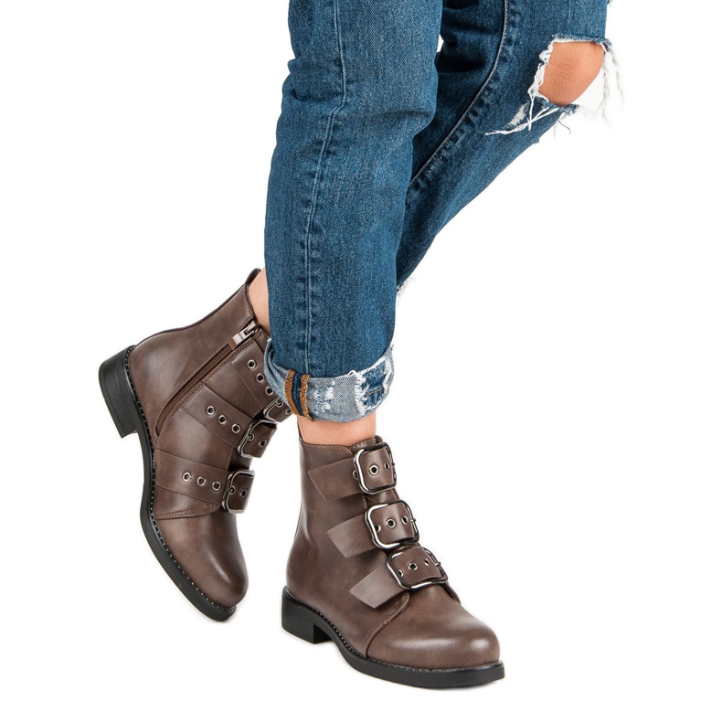 Small Swan Stylowe Workery brązowe 2