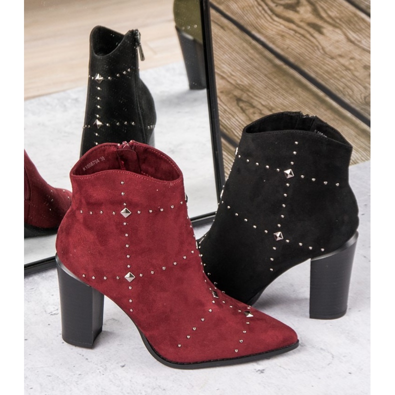 Kylie Zamszowe Czarne Botki 1