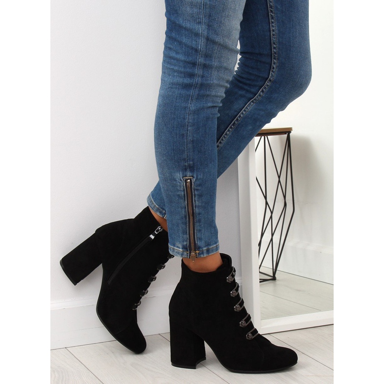 Botki na obcasie czarne OM-15 Black 2