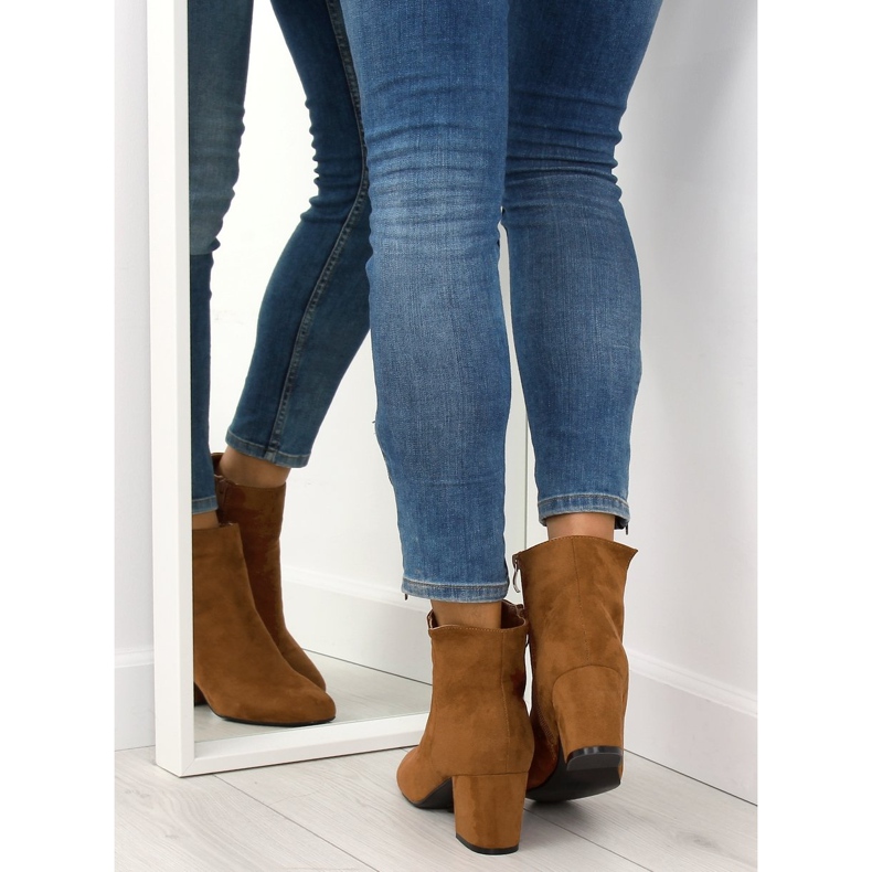 Botki na obcasie camel 3126 Camel brązowe wielokolorowe 1