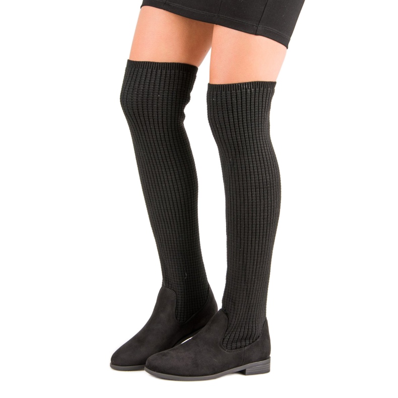 Modne Muszkieterki czarne 2