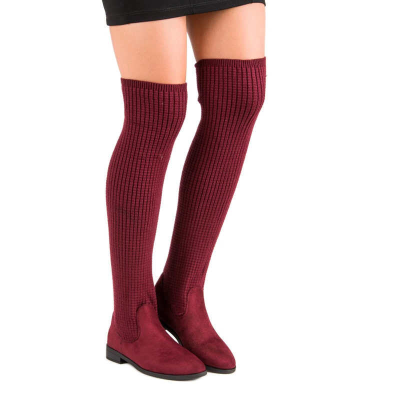 Modne muszkieterki wielokolorowe czerwone 2