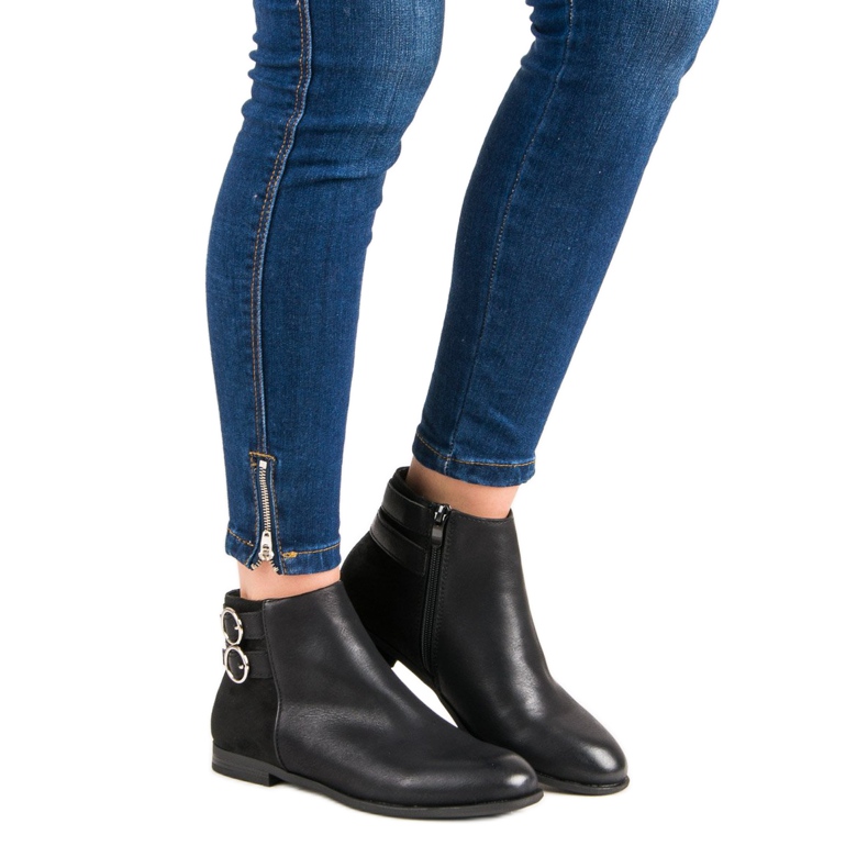 Super Mode Czarne Niskie Botki 1