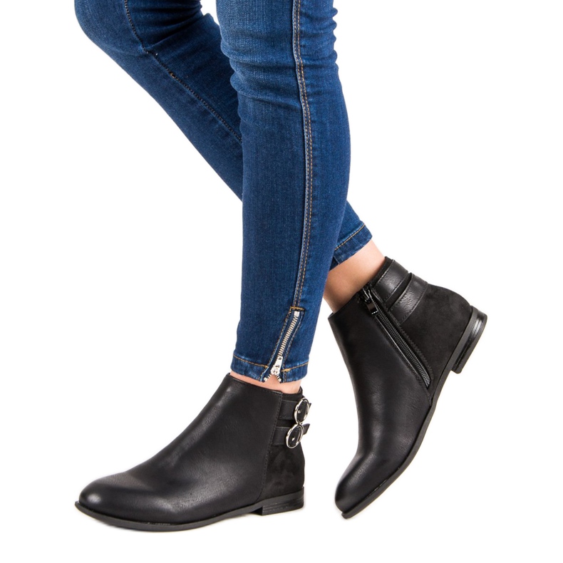 Super Mode Czarne Niskie Botki 2