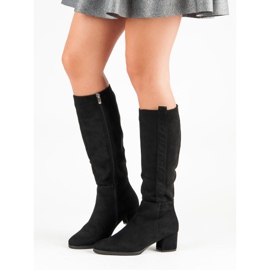 Filippo Klasyczne Zamszowe Kozaki czarne 1