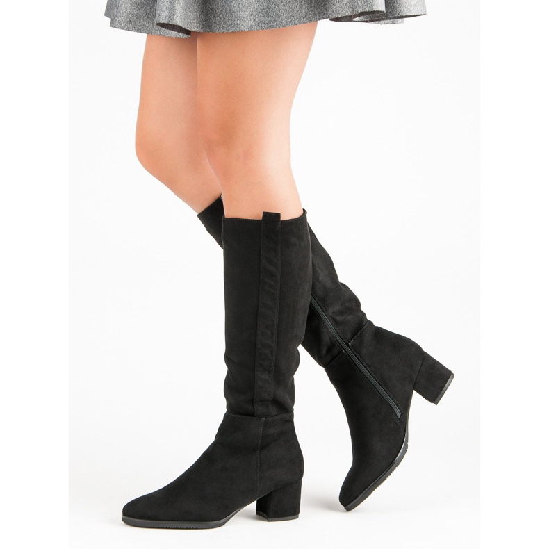 Filippo Klasyczne Zamszowe Kozaki czarne 2