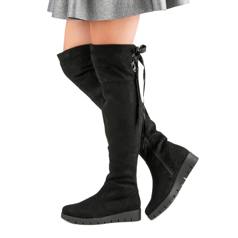 Filippo Zamszowe Kozaki Na Platformie czarne 2