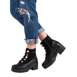 Queen Vivi Sznurowane Workery czarne 2