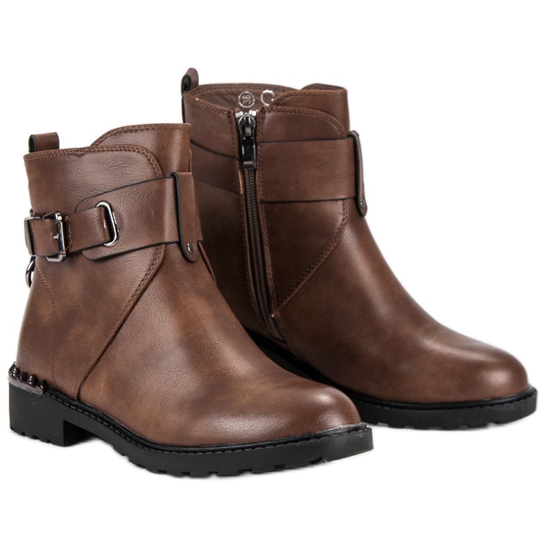 Groto Gogo Wygodne Botki Workery brązowe 1