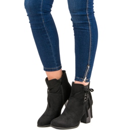 Super Mode Czarne botki na słupku 1