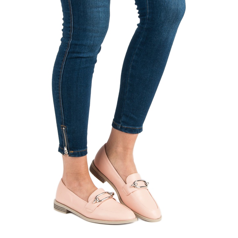 Super Me Pudrowe mokasyny różowe 1