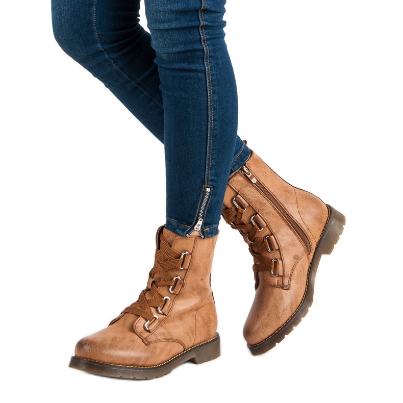 SDS Camelowe wiązane workery brązowe 1