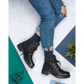 Janessa Czarne sznurowane workery 1