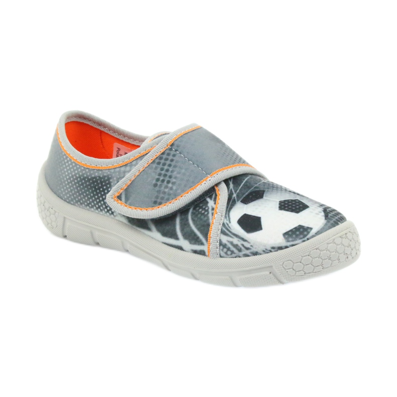 Befado buty dziecięce kapcie trampki 557X038 czarne pomarańczowe szare 1