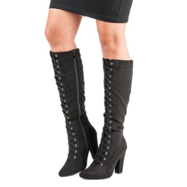 Cm Paris Sznurowane oficerki czarne 1