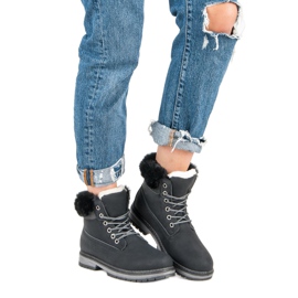 Fgm Paris Czarne traperki z futerkiem 1