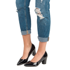 Klasyczne Lakierowane Czółenka czarne 1