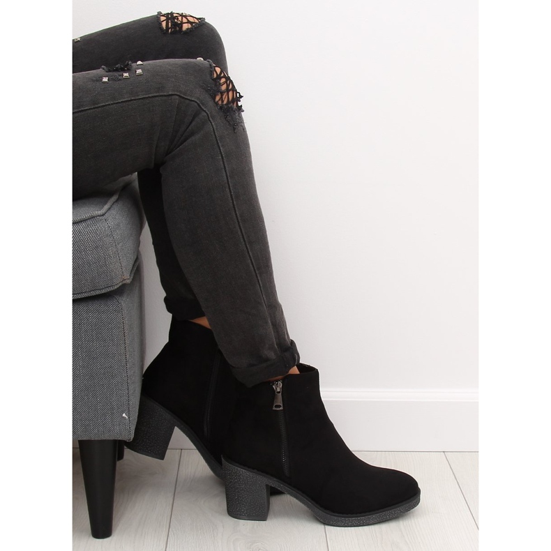 Botki na szerokim obcasie czarne 2013 Black 2