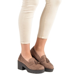 Ch. Creation Stylowe Półbuty Mokasyny brązowe 2