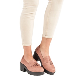 Ch. Creation Stylowe Półbuty Mokasyny różowe 2