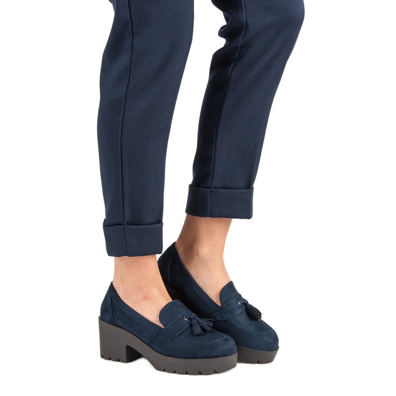 Ch. Creation Stylowe Półbuty Mokasyny niebieskie 2