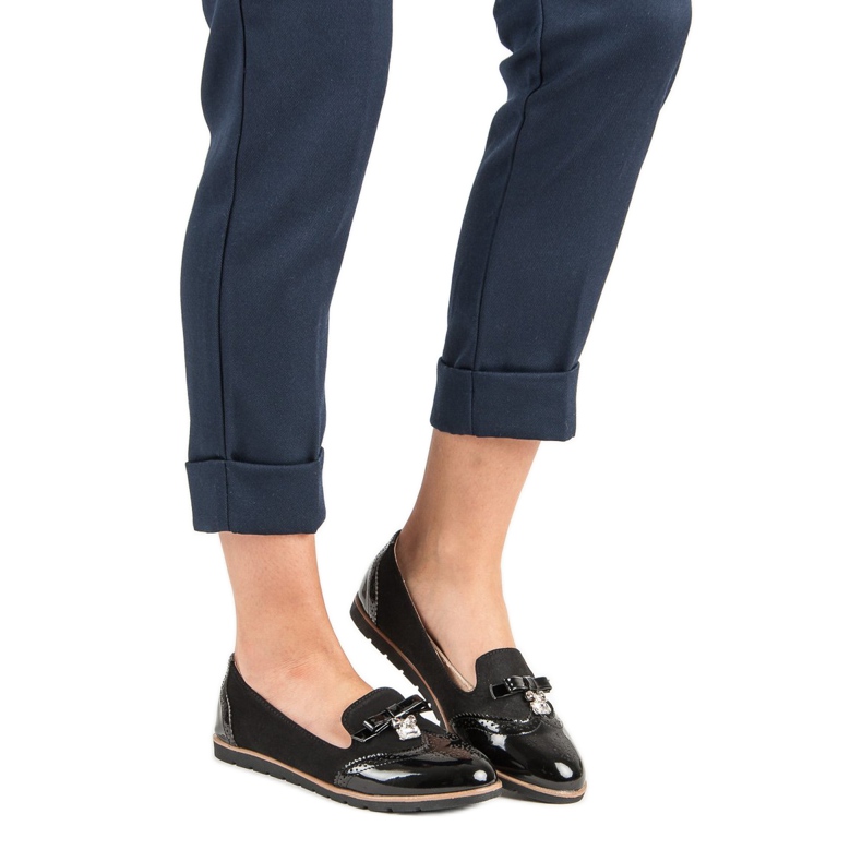 SDS Modne Mokasyny czarne 2