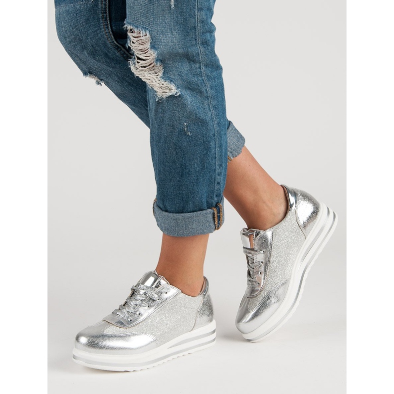 Fama Modne Sneakersy szare 2