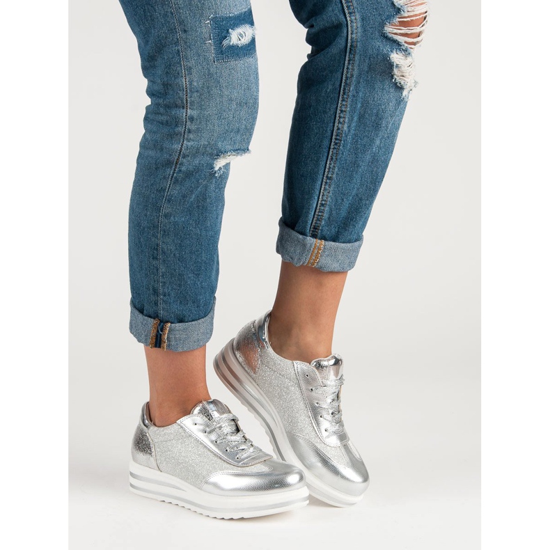 Fama Modne Sneakersy szare 1