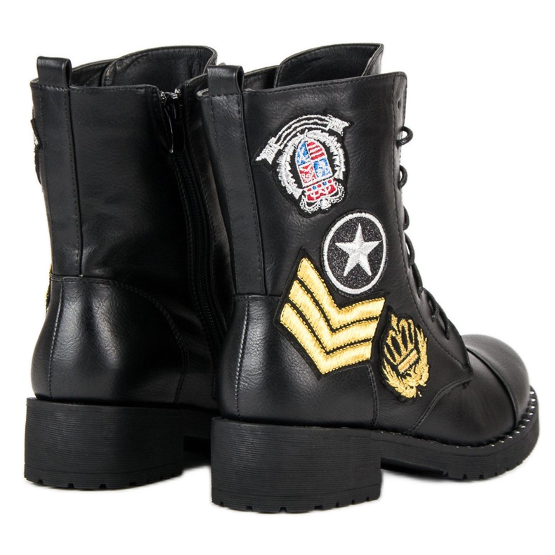 Diamantique Czarne Militarne Botki 2