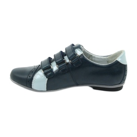 Buty dziecięce skórzane półbuty sportowe Mido niebieskie 2