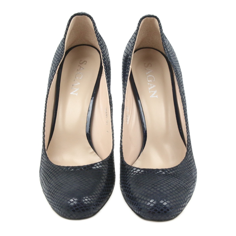 Czółenka granatowe Sagan 2600 4