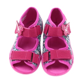 Befado buty dziecięce kapcie sandałki 242p072 szare wielokolorowe różowe 4