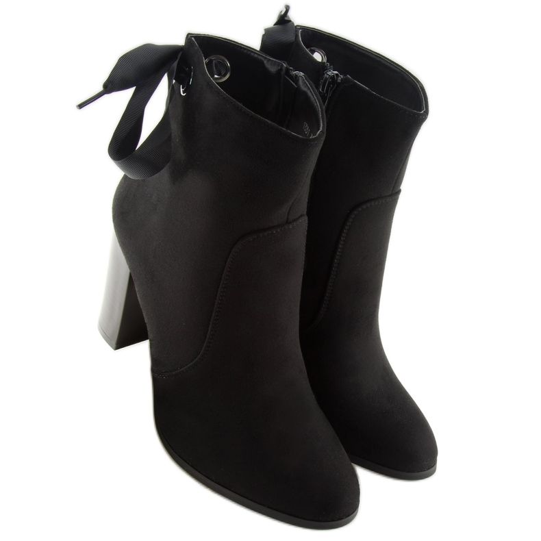 Botki na obcasie czarne 1331 Black 2