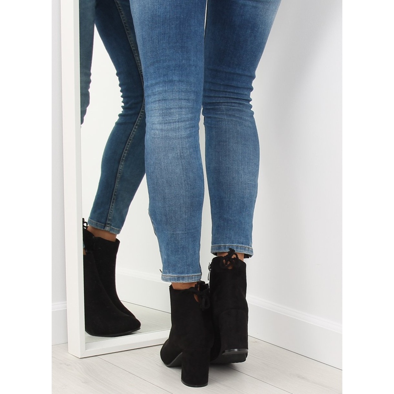 Botki na obcasie czarne 7357-GA Black 2
