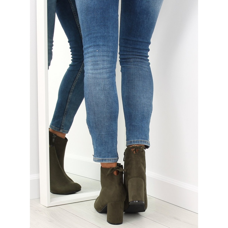 Botki na obcasie zielone 7357-GA Green 2