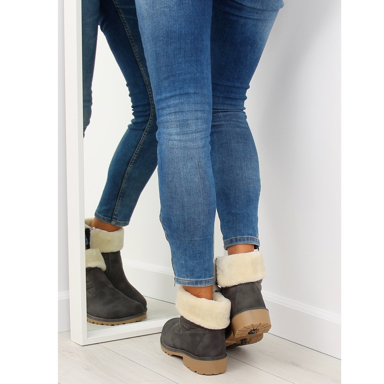 Botki grubo ocieplane szare ZY9210 Grey 2