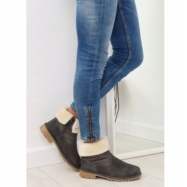 Botki grubo ocieplane szare ZY9210 Grey 1