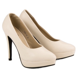 J. Star Seksowne Szpilki Na Platformie brązowe 1