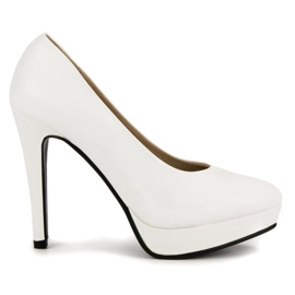 J. Star Seksowne Szpilki Na Platformie białe 2