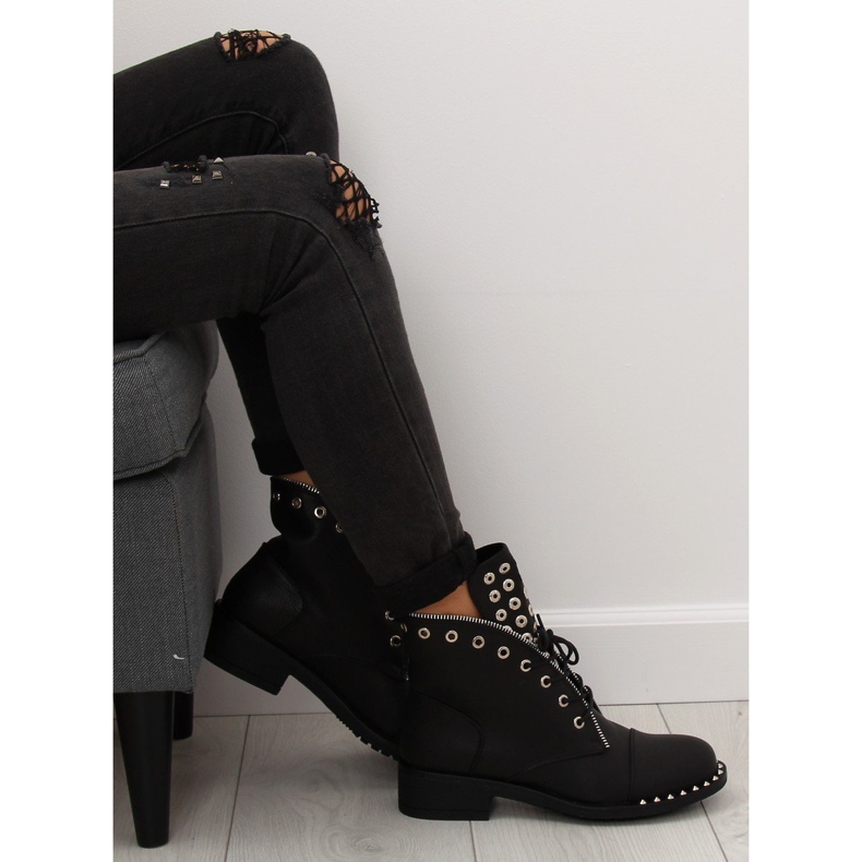 Workery z ćwiekami czarne BH132-KB black 2