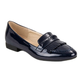 Lakierowane mokasyny niebieskie 1