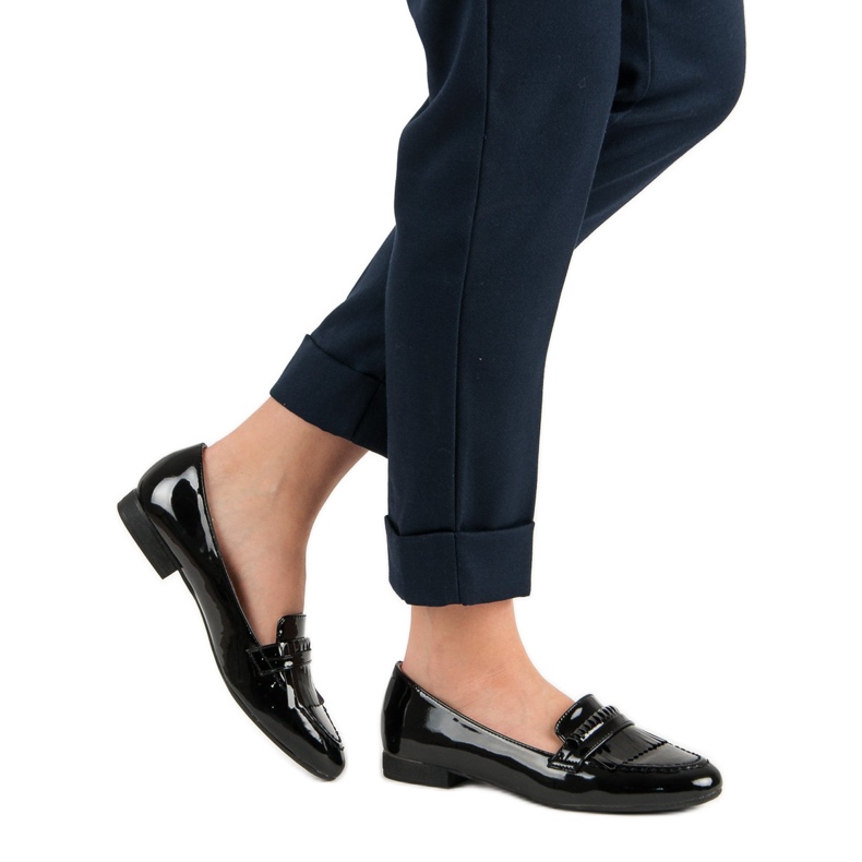 Lakierowane Mokasyny czarne 1