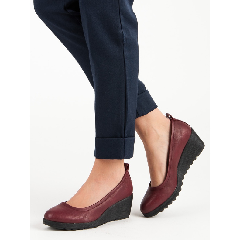 J. Star Czerwone Czółenka Na Koturnie 1