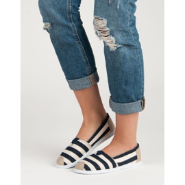 Comer Slipony W Paski białe brązowe wielokolorowe 2