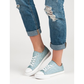 Brokatowe Trampki niebieskie 1