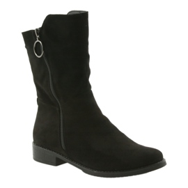 M.Daszyński Botki zamszowe czarne SA130 1