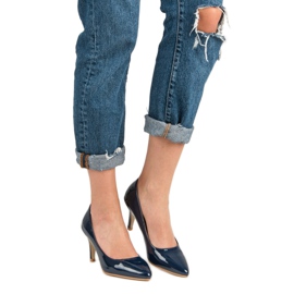 Granatowe Czółenka VINCEZA 2