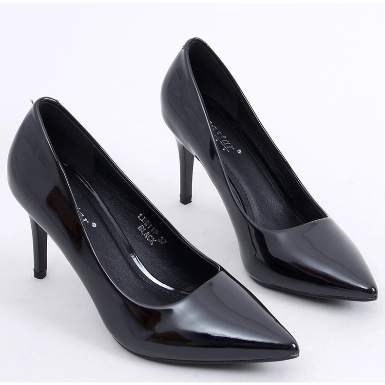 Czółenka na szpilce czarne LE011P-ST Black 1