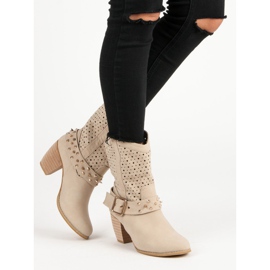 Mazzoni Ażurowe Botki brązowe 1